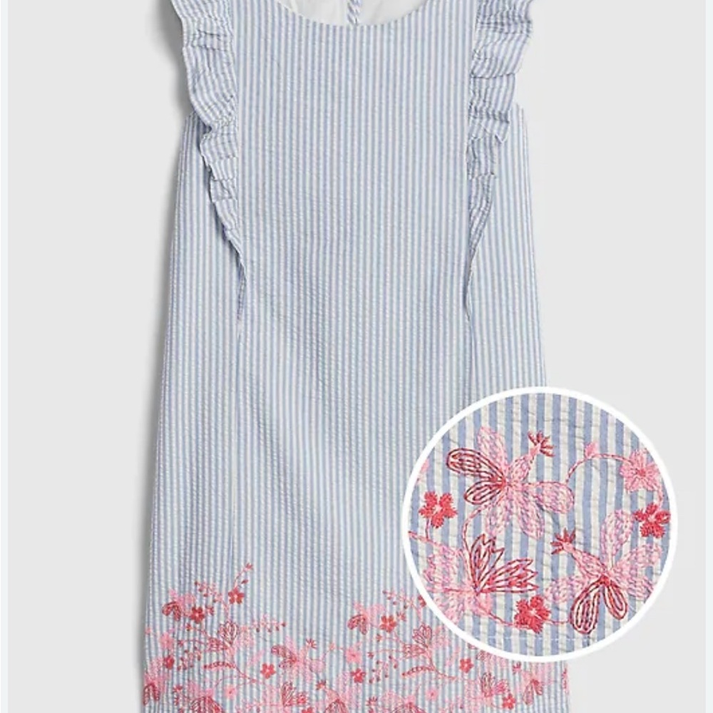 GAP Blue and Pink Sundress with Flutter Sleeves - Picture 3 of 6